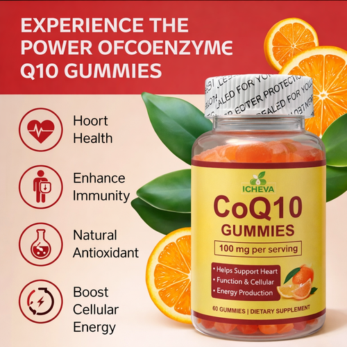 CoQ10 Gummies 100mg – Vegan, Orange Flavor | Cellular Energy Support – 60 Gummies