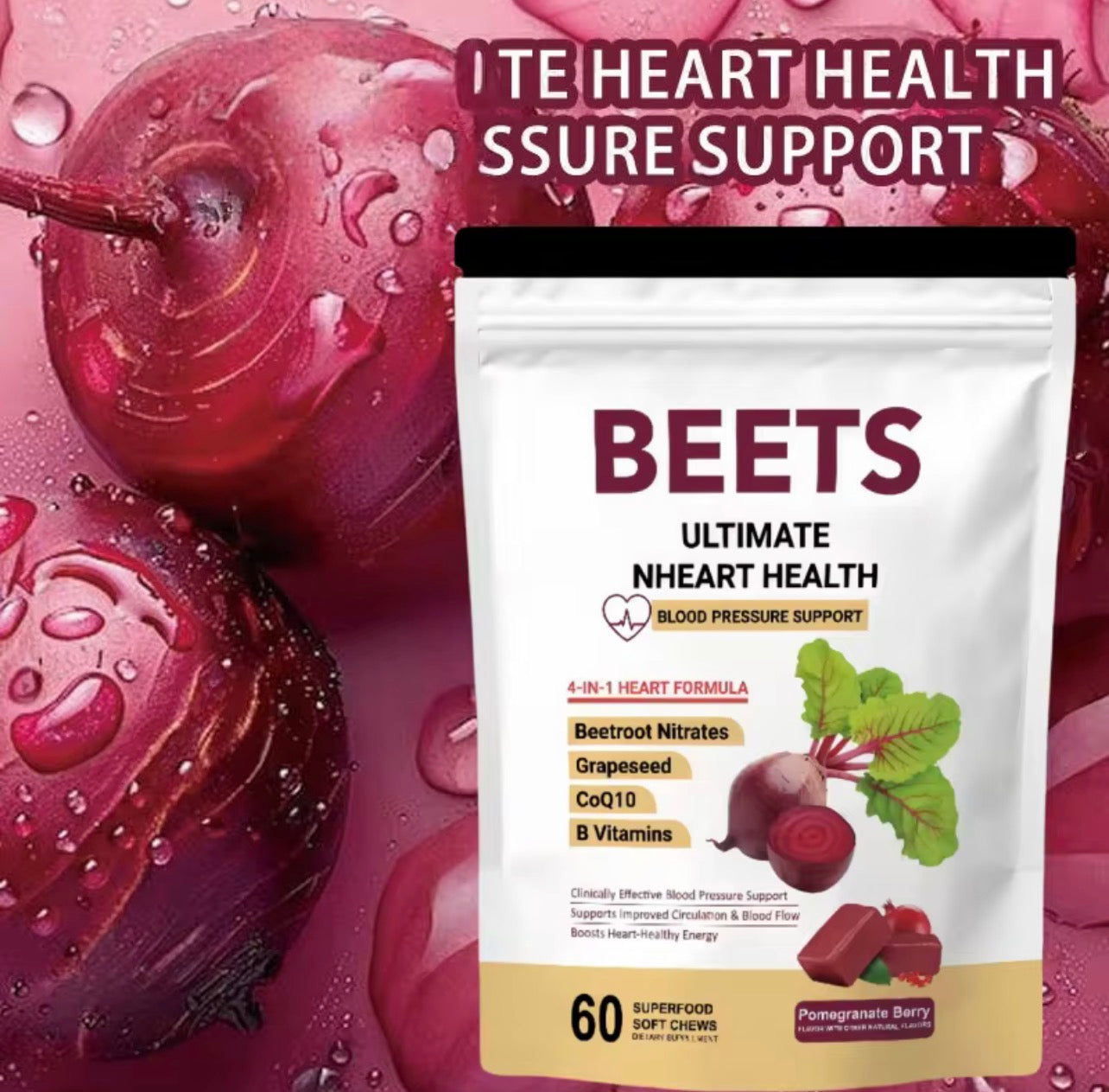 Beets Soft Chews – Cardiovascular & Circulation Support