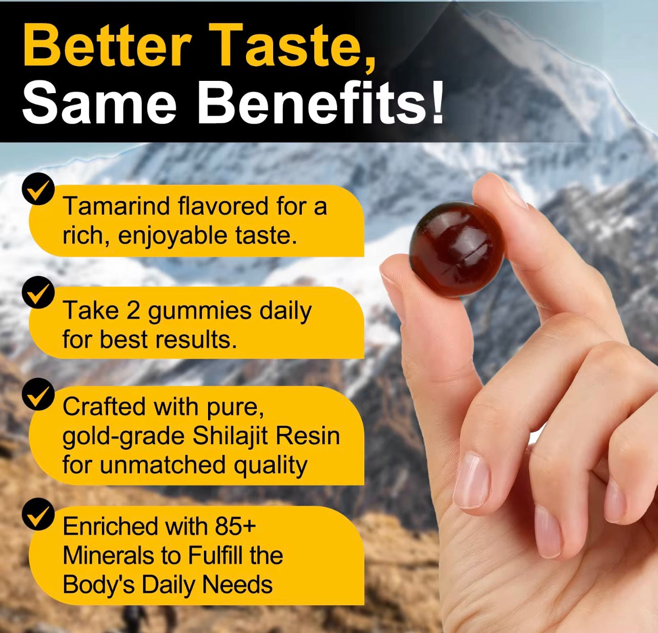 ICHEVA Pure Himalayan Shilajit Gold Gummies – 3000mg | With Ashwagandha & Black Musli | 60 Gummies